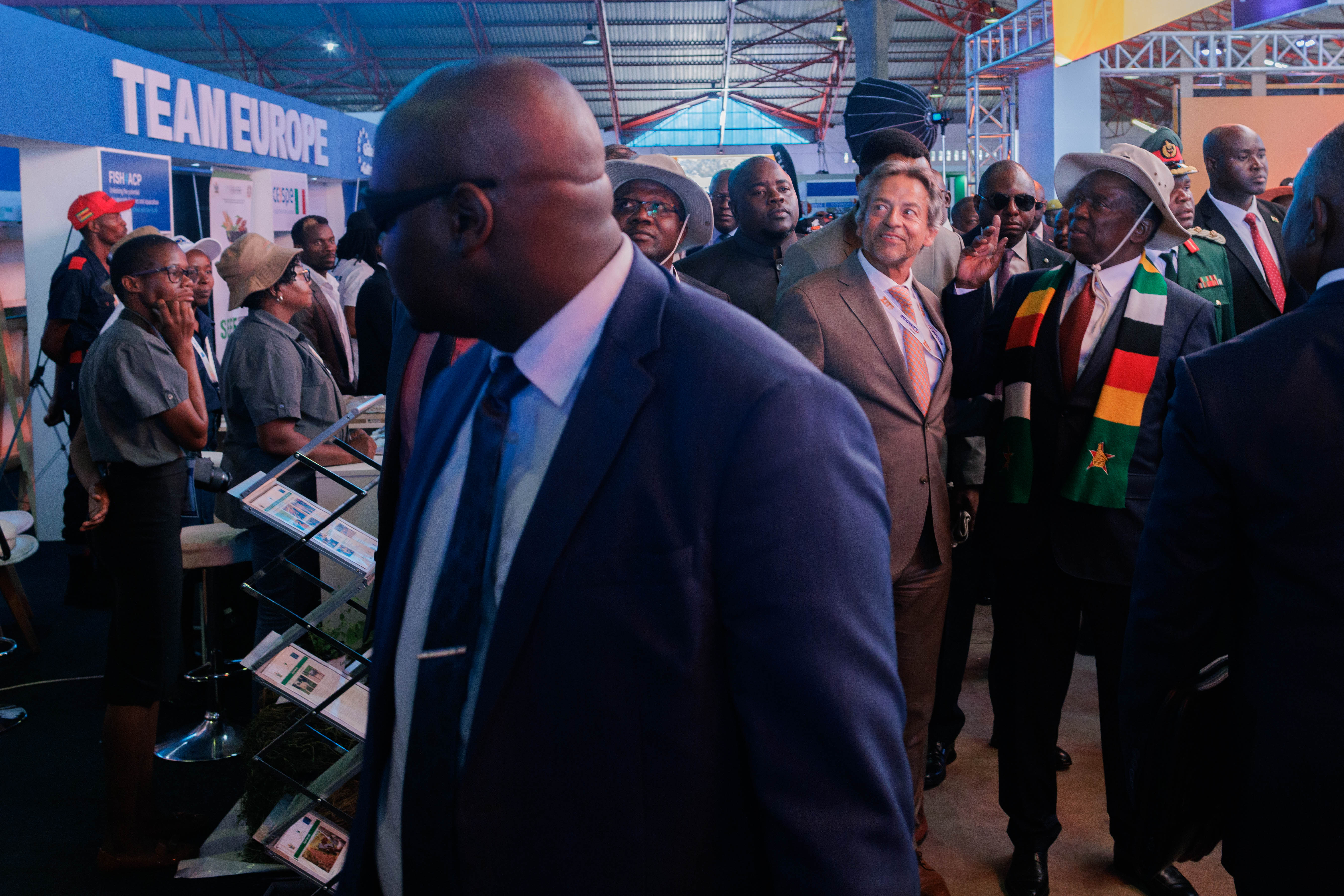 His Excellency Emmerson Mnangagwa, The President of Zimbabwe at the LIPS-Zim stand. 